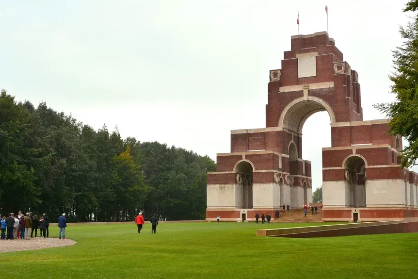 Thiepval Memorial on the Somme battlefields, visited on a day trip from Paris